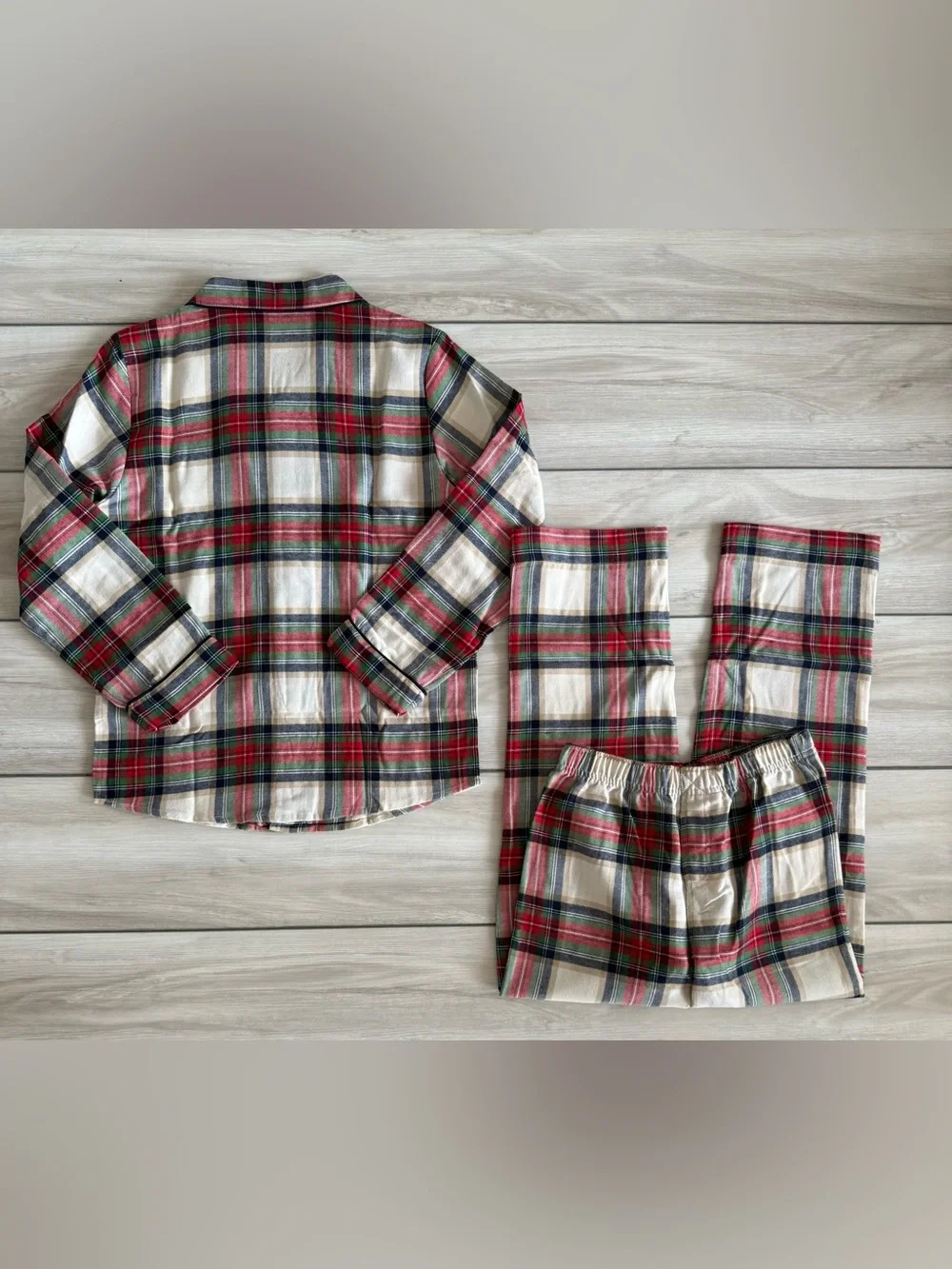 Gap Red Check Christmas Panamas Beige Size 10 NWT IN PACKAGE